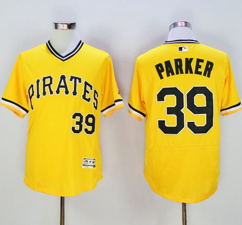 Pirates #39 Dave Parker Gold Flexbase Authentic Collection Cooperstown Stitched MLB Jersey - Click Image to Close